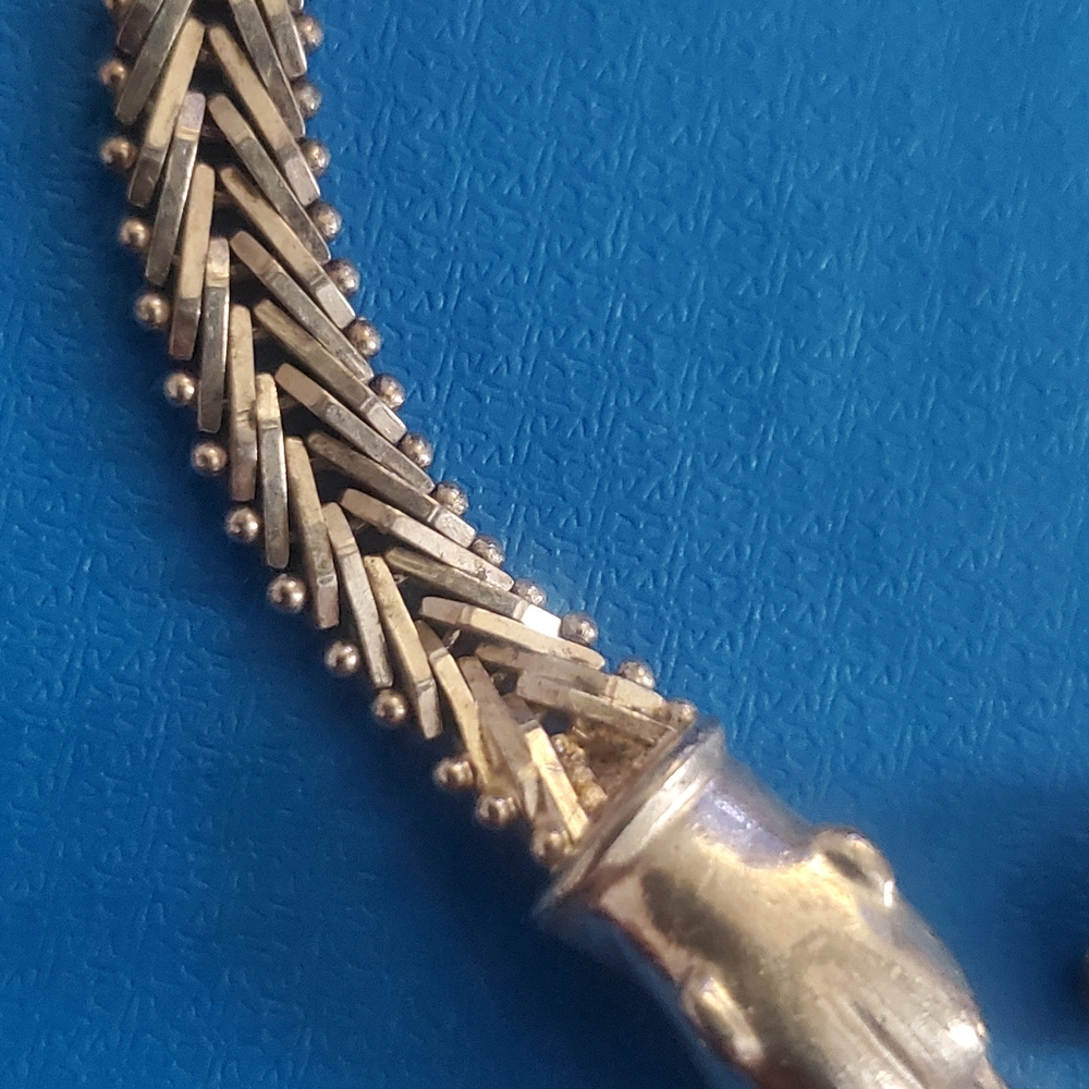 Milor 925 Sterling Silver Jaguar or Panther clasp bracelet. 16.4 grms. - Picture 3 of 14